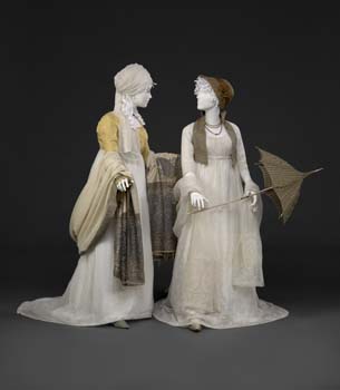 Two muslin dresses from around 1800